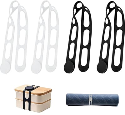 Dailygoods- Siliconen Band Verstelbare Lengte - Bevestigingsband - Sluitriemen - Pannendeksel - Voor Slow Cooker - 4 Stuks