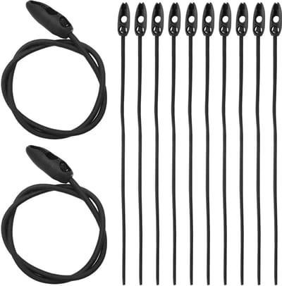 Expander Set - Spanbanden Elastiek - Bagage Vervoeren - Met Haak Bevestiging - 10 Stuks 50 cm - Zwart