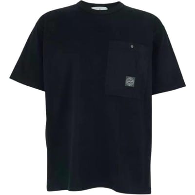 Stone Island Zak Minimalistisch Mode Merk Logo Korte Mouw Ronde Hals Getailleerd Recht T-shirt Unisex T-shirts L1S152100004S0115 M black