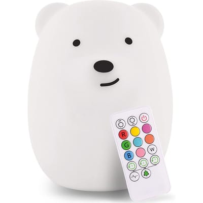 Ours en Silicone, veilleuse Pat Pat, lumière d'ambiance à couleur changeante, cadeau pour enfants blanc