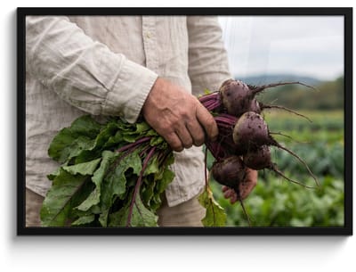 Poster in lijst - Fotolijst 90x60 cm - Posters - Bieten - Vers - Moestuin - Posterlijst zwart - Decoratie - Wanddecoratie woonkamer - Muurdecoratie slaapkamer