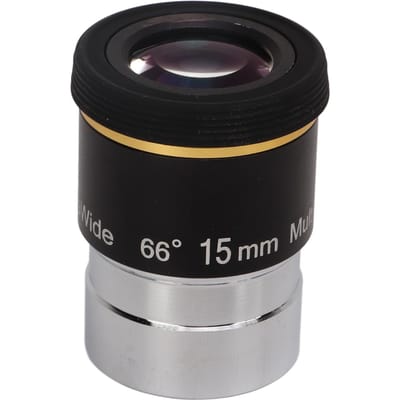 Oculaire de télescope grand angle 1,25 pouce 15 mm 66 degrés Accessoire de télescope astronomique pour black