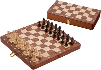 Magnetisch Reisschaakspel Deluxe - 32 Schaakstukken - Koning 48mm - Cassette 265x135mm - Voor 2 Spelers - Ideaal voor Onderweg