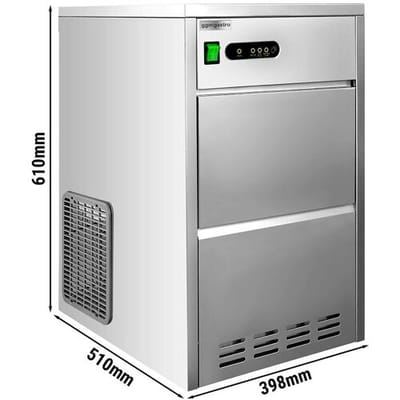 GGM Gastro Eiswürfelbereiter - Hohlzylinder - 28 kg/24 h - Wassergekühlt Zilver