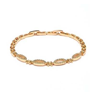 Luxenter Armband met glanzende zirkonia, afgewerkt in 18-karaats geelgoud - Velself