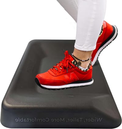 Staande Bureau Mat - Anti-vermoeidheidsmat - Comfortabel Staan - Geïntegreerde Massagebal - 50 x 81 cm - Zwart
