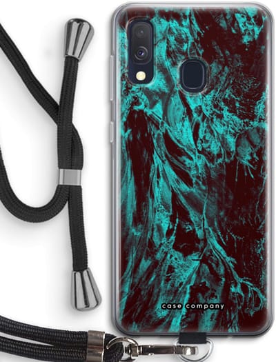 Case Company® - Hoesje met koord geschikt voor Samsung Galaxy A40 hoesje met Koord - Ice Age - Telefoonhoesje met Zwart Koord - Bescherming aan alle Kanten en Over de Schermrand