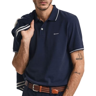 Gant Tipping SS Pique Rugger Polo Heren - Maat S