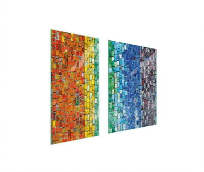 TMK ArtDeko - Snijplank van Gehard Glas - 75x52 cm - Kleurvol