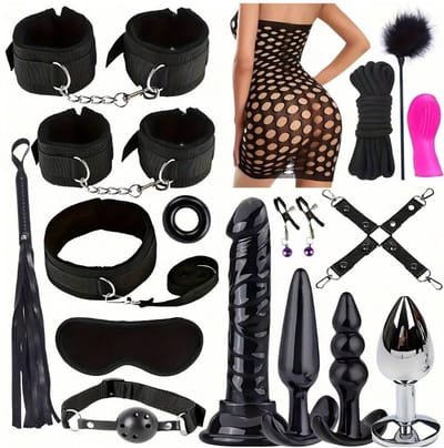Oneay BDSM 17-delige seksspeelgoedset voor volwassenen, flirtset voor stellen, bondage set voor volwassenen, Valentijnsdagcadeau, kerstcadeau, seksspeelgoed
