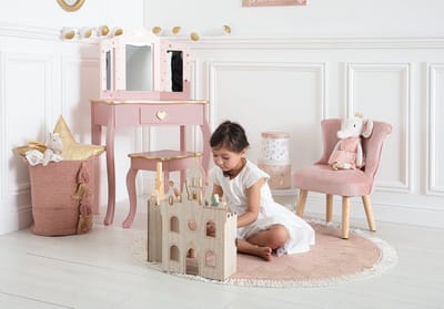BEAU by Bo Kids Sisi Kaptafel + Make-up Spiegel Chary - Lichtroze