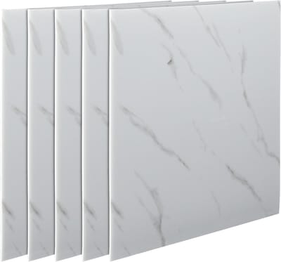 40 Stuks Witte Marmerlook Zelfklevende Tegels 30x30 cm - Waterdichte XPE Schuim Wandtegels voor Badkamer, Keuken & Woonkamer – Peel & Stick DIY