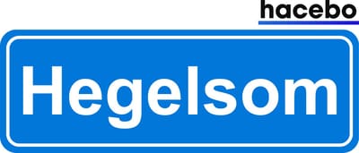 Hacebo - Plaatsnaam Sticker - 29x10 CM - Hegelsom sticker - Verkeersborden sticker - grappige cadeaus - Hegelsom