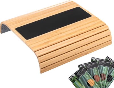 Kos Design Armleuning Organizer - Banktafel - Bank Organizer - Bank Dienblad - flexibel dienblad armleuning - Bamboe - Beschermende Coating - Zwart - Wit - Anti Slip