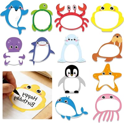 Zelfklevende Notities - Mini Memoblokjes - Leuke Herinneringen Maken - 12 Zeedieren Vormen - 360 Vel - Wit