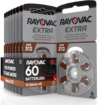 Rayovac Extra Advanced 312 Hoorbatterijen PR41 Bruin – 60 Stuks