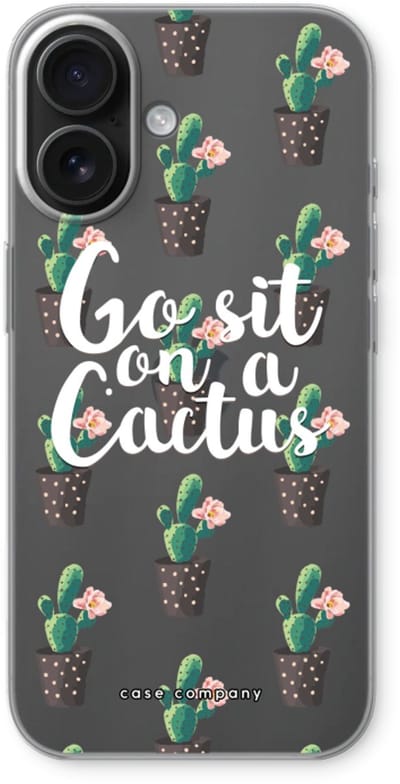 Case Company® - Hoesje geschikt voor iPhone 16 hoesje - Cactus quote - Soft Cover Telefoonhoesje - Bescherming aan alle Kanten en Schermrand