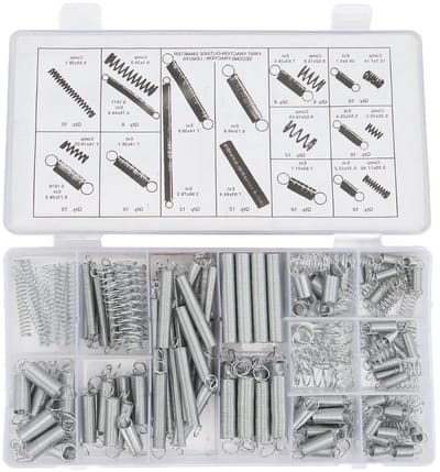 Veren assortiment - Druk en trekveren - Reparaties en projecten - 20 stijlen - 200 stuks - Verzinkt