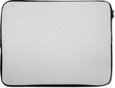 Laptophoes 17 inch - Leer - Structuur - Lederlook - Wit - Laptop sleeve - Binnenmaat 41x28 cm - Zwarte achterkant - Back to school spullen - Schoolspullen jongens en meisjes middelbare school - Macbook air hoes - Chromebook sleeve