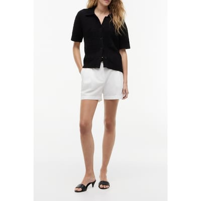 Tommy Hilfiger Weave Polo Relaxed Short Sleeve Cardigan Black Größe: XS | Leichte Jacken Outlet | Damen | Schwarz