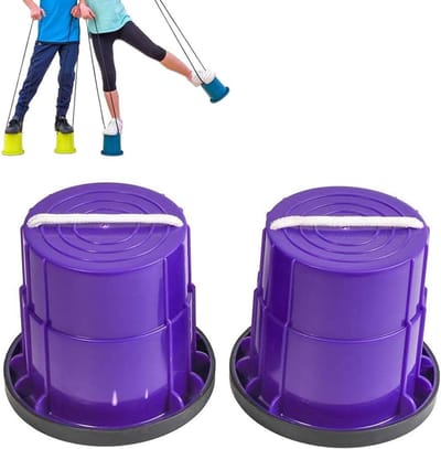 Bucket Stelts voor Kinderen - Balans Training Speelgoed met 2 ABS Plastic Loopbekers voor Buitenactiviteiten, Sensorisch Materiaal voor Kinderen vanaf 3 Jaar