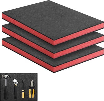 Foam Snijden op Maat Set van 3 - 40 x 30 x 4 cm Polyethyleen Schuim voor Camera- en Gereedschapskoffers