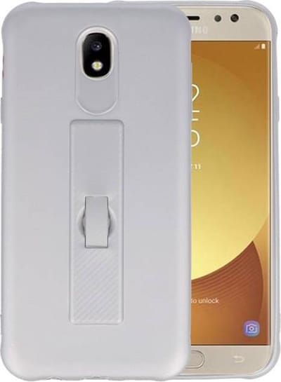 Carbon series hoesje - Backcover Geschikt voor Galaxy J7 2017 Zilver