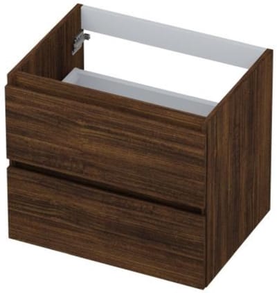 INK - Onderkast 2 Laden Greeploos met Houten Keerlijst - 600x450x520 Mm - Koper Eiken