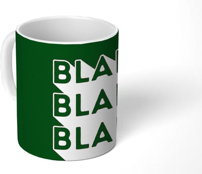 Mok - Koffiemok - Donkergroen - Tekst - Schaduw - Grafisch - Mokken - 350 ML - Beker - Koffiemokken - Theemok - Mok met Tekst