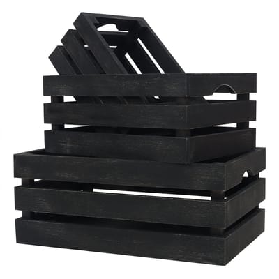 Unyqoos ® Set van Drie Decoratieve Houten Opbergkisten in Verschillende Maten voor Stijlvolle Opslag