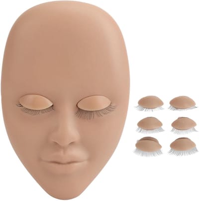 Mannequin hoofd voor wimperverlenging met vervangbare oogleden en wimpers - Oefenpop voor wimpertraining