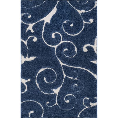 Vloerkleed Hafsa donkerblauw | Safavieh