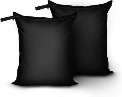 Wet Bag - 2 Stuks - Waszak - 40 × 50 cm - Natte tas - Reiswaszak - Zwemtas - Groot Waterdichte Opbergtas - Waterproof met Zip - Waterdichte Opbergzakken - Wetbag Luiers - Reiswaszak - Reistas - Herbruikbare - Voor Zwemkleding en Sportkleding - Zwart