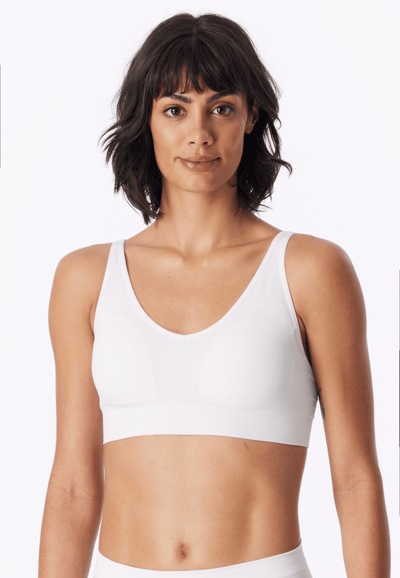 Zachte BH met uitneembare pads, wit - Classic Seamless S