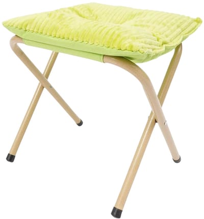 Opvouwbare voetenbank – Voor thuisgebruik / woonkamer – Lichtgewicht, opvouwbaar, comfortabel met zacht kussen en antislip metalen poten – Kleur: diverse opties (bijv. zwart, grijs, beige, blauw)