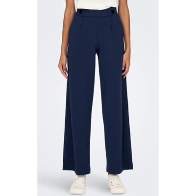 Jacqueline de Yong blauwe dames broek   Regular fit   Steekzakken   Elastische boord   Regular waist Blauw XS/34