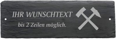 Deurbord Leisteen - Naambordje Huis - Personaliseren Woning - Met Gravure - 22 x 8 cm - Zwart