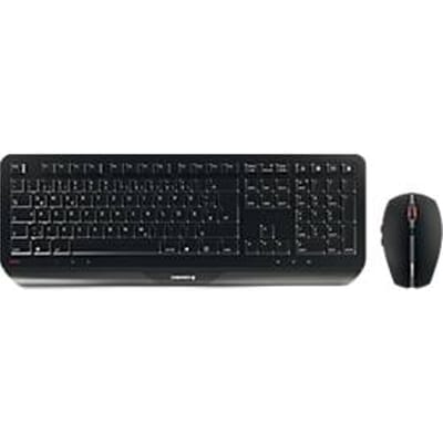 Draadloos toetsenbord met muis CHERRY GENTIX DESKTOP, ergonomisch, QWERTY-toetsenbord, muis met 6 knoppen, scrollwiel, 1000/2000 dpi, tot 10 m, USB-ontvanger