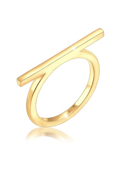 Elli - Ring - Dames Geo Minimal Blogger Trend Edgy in 925 Sterling Zilver - Dames