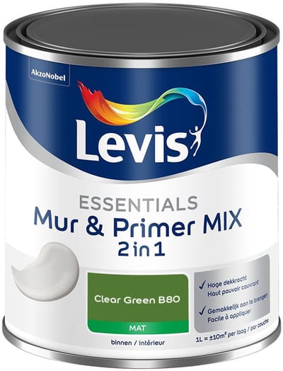 Levis - Essentials Mur & Primer Mix - Clear Green B80 - Mengverf - 1 L
