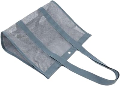 Mesh Strandtas - Grote Draagtas - Zomerse Uitjes - Sneldrogend Mesh - 55x32cm - Blauw