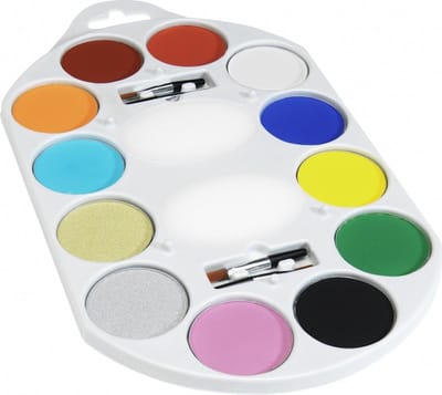 Waterbasis schmink palet 12 kleuren