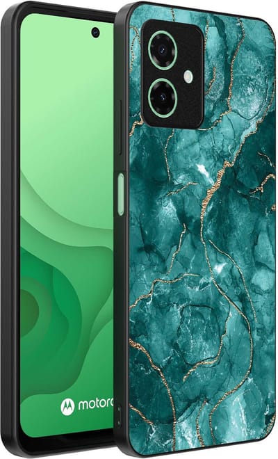 Smartphonica Telefoonhoesje Geschikt voor Motorola Moto G54 met marmer opdruk - TPU backcover case marble design - Goud Groen geschikt voor Motorola Moto G54