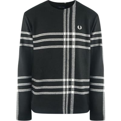 Fred Perry Tartan trui voor volwassenen (Zwart, Wit)
