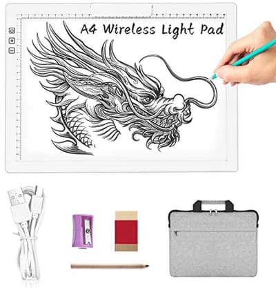 Draadloze A4 LED Lichtpad met Draagtas en Dimfunctie voor Traceren en Schetsen