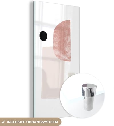 MuchoWow® Glasschilderij 60x120 cm - Schilderij acrylglas - Abstract - Pastel - Design - Foto op glas - Schilderijen