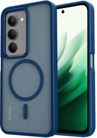 Hoesje Geschikt voor Xiaomi Redmi 15 (5G) - Compatibel met MagSafe / Qi2 - Matte Beschermhoes - Back Cover met Magneet - Blauw