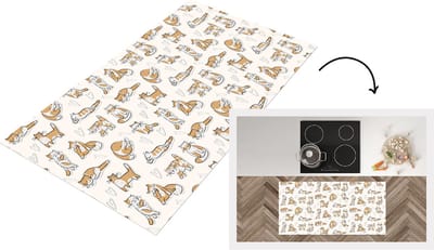 Keukenloper - Loper keuken - Kat - Patroon - Dieren - 120x60 cm - Keukenloper vinyl