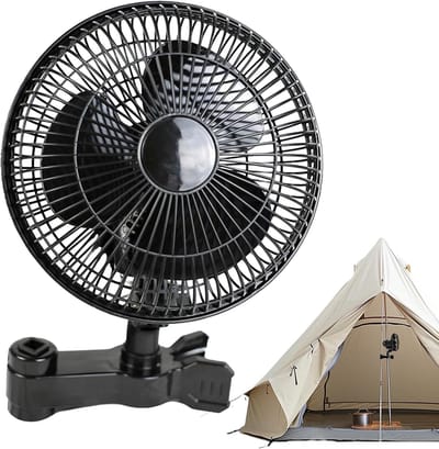 Kweektent ventilator - oscillerend, 2 snelheden, stille luchtcirculatie, clipventilator voor kas werkplaats en tent - Zwart