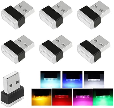 NTH products - USB auto sfeerverlichting - 7 kleuren LED - Mini interieur lamp - Geluid controle - USB-nachtlampjes - Decoratie voor auto
